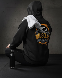 Nouveauté 2024 Sweat à capuche pour homme en molleton de coton noir de qualité supérieure, surdimensionné, pour la salle de sport, entraînement, sweat-shirt de haute densité, Hustle - Product Image 6