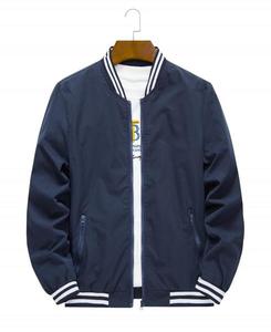 Stock 300g 100% Polyester Fibre Fermeture Éclair Imperméable Blanc Varsity Baseball Veste Hommes Vestes - Product Image 1