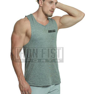 Camiseta sin mangas de entrenamiento de secado rápido con logotipo personalizado para hombre, Camiseta deportiva para gimnasio con diseño de punto informal para culturismo, ropa informal - Product Image 5
