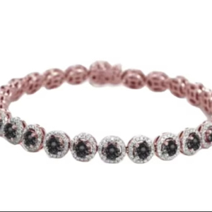 สร้อยข้อมือทรงกลมสีดำและสีขาว925สร้อยข้อมือเพชรโมอิสซานไนต์และเครื่องประดับเพชรอื่นๆ - Product Image 1