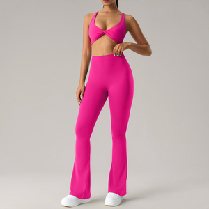 Ensemble de sport pour femmes, soutien-gorge de yoga taille haute, shorts, uni, à carreaux, haute élasticité, lifting des fesses, ensemble actif confortable, respirant, tendance, salle de sport - Product Image 4