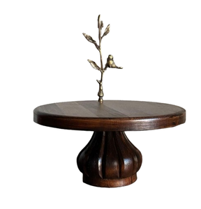 Single Tier <b>Wooden</b> Cake <b>Stand</b> <b>Wooden</b> Rounded Top Display Cake <b>Stand</b> Tableware Decorative at Wholesale Price - Product Image 4