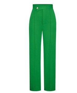 ชุดเดรสเอวสูงสำหรับผู้หญิงกางเกงขากว้างสำหรับใส่ทำงานทำงานทำงานลำลองสีพื้น - Product Image 4