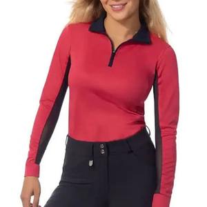 2026 New Design And Style <b>Women</b> Horse Riding <b>Shirt</b> <b>Long</b> <b>Sleeve</b> Equestrian <b>Shirts</b> with 1/4 Zip - Product Image 3