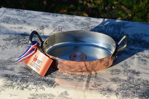 กระทะซอสโลหะรูปทรงกลมพร้อมที่จับโลหะสวยงามเครื่องใช้ในครัวโรงแรมทำจากทองแดงสีโรสโกลด์ - Product Image 2