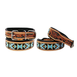 Luxury Dog Collar High Quality Durable Leather with Soft Padded Adjustable Metal Buckle Personalized Print Ribbons for Walks - Product Image 5