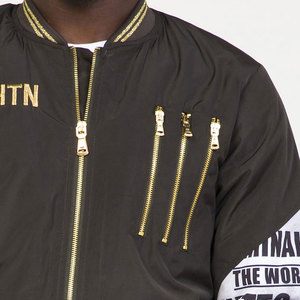 2026 Best Selling Men's Bomber Jacket OEM Service Customizable Canvas Stand Collar Full Sleeve Embroidery Logo Winter - Product Image 5