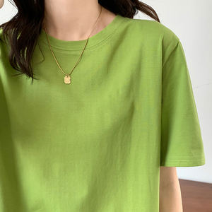 Camiseta lisa recortada para mujer, Top en blanco de gran tamaño, venta al por mayor, Primavera - Product Image 4