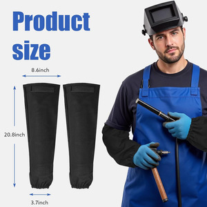 JNM Manchons de protection noirs résistants à la chaleur et aux flammes pour travaux de jardinage et de soudage avec crochet et boucle de fixation - Product Image 2