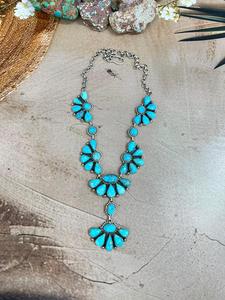 Handmade Sterling <b>Silver</b> Blue Turquoise <b>Necklace</b> Natural Gemstone Jewelry December <b>Birthstone</b> Perfect Gift For Her - Product Image 2