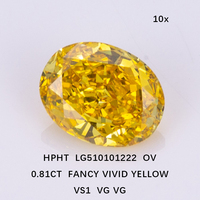 Diamant synthétique jaune fantaisie taille ovale MiShang, diamant jaune cultivé en laboratoire CVD HPHT