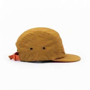 Casquette de camping jaune à 5 panneaux avec logo brodé 3D, ajustable, pour activités de plein air et voyages, conception personnalisée, vente en gros, streetwear personnalisé B2B - Product Image 4