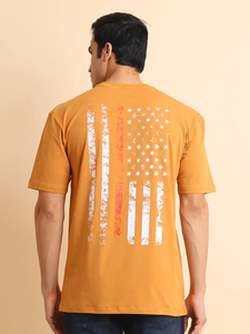 เสื้อยืดคอกลมแขน100% ผ้าฝ้ายคุณภาพสูงคอกลมทรงโอเวอร์ไซส์พิมพ์ลายสีน้ำตาลโคลนยืดได้เพื่อความสบายและสไตล์ที่ดีที่สุด - Product Image 6