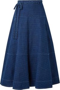 กระโปรงยาวผ้ายีนส์ฤดูหนาวสำหรับผู้หญิงมีกระดุมสำหรับ2025สไตล์ลำลองกับเทศกาล - Product Image 3