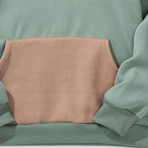 Sweat à capuche unisexe en molleton 100 % coton, coupe classique, couleur unie, respectueux de l'environnement, impression en relief personnalisée, patchwork - Product Image 6