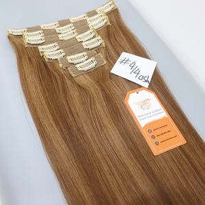 Cheveux humains vietnamiens haute qualité personnaliser poids pour ensemble prix de gros pas de fibres synthétiques point culminant clip dans les extensions de cheveux - Product Image 4