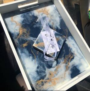 ถาดเสิร์ฟอีพ็อกซี่เรซินทำด้วยมือที่สวยงามของใช้จำเป็นสำหรับห้องครัวที่บ้านร้านอาหารโรงแรมตกแต่งเสิร์ฟ - Product Image 4