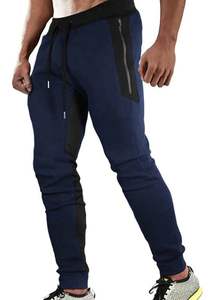 กางเกงวอร์มสำหรับผู้ชายกางเกงผ้ายืดเอวสูงผ้าฝ้ายโพลีเอสเตอร์ - Product Image 4