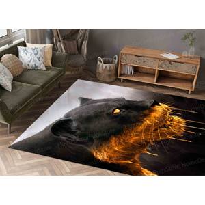 Alfombra con Estampado de Pantera Negra y Dorada - Alfombra de Animales de Lujo, Alfombra de Tapiz - Product Image 4