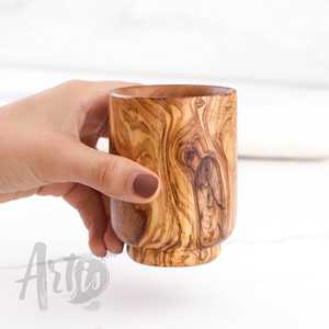 Tasse à boire en bois d'olivier de qualité supérieure faite à la main - Product Image 1