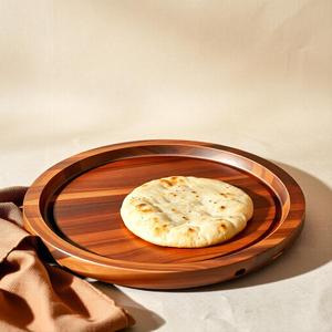 Assiette Chapati en bois fait à la main en bois d'acacia naturel plat Roti écologique pour table à manger de cuisine et but de service alimentaire - Product Image 6