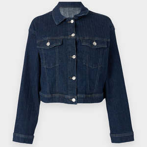 Meilleure vente Veste en jean pour femme en denim bleu moyen Fermeture à boutons et poches poitrine conçues pour les femmes pour un confort en toutes saisons - Product Image 6