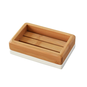 Jabonera de bambú cuadrada personalizada 100%, jabonera de madera de alta calidad para baño biodegradable, soporte de jabón de bambú, drenaje con cubierta - Product Image 4