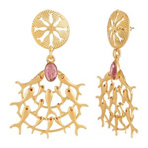 ชุดเครื่องประดับแฟชั่นต่างหูแฟนซีชุดปาร์ตี้ต่างหูคริสตัลตุ้งติ้งปลา - Product Image 4