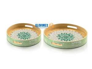 Bandejas para velas de frutas de ratán y bambú de la mejor nueva colección, bandejas de almacenamiento para servir, diseño personalizado Natural para decoración de restaurante - Product Image 2