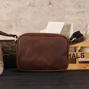 กระเป๋าสะพายข้างหนังวินเทจพร้อมที่จับกระเป๋าทำงานหนังวัวย้อนยุคความจุมากกระเป๋าถือ LMB-0061 - Product Image 4