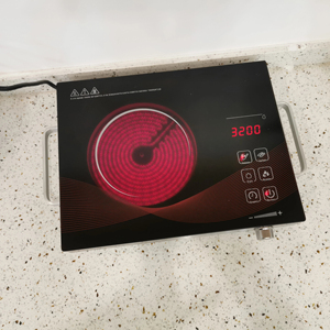 <span class=keywords><strong>Table</strong></span> <span class=keywords><strong>de</strong></span> <span class=keywords><strong>cuisson</strong></span> en céramique en verre noir poli 2200W Haute résistance à la température <span class=keywords><strong>Plaque</strong></span> chauffante infrarouge portable simple - Product Image 1