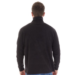 Pulls à demi-fermeture éclair noirs classiques pour hommes, doux et douillets, parfaits pour les tenues décontractées et les activités de plein air - Product Image 2