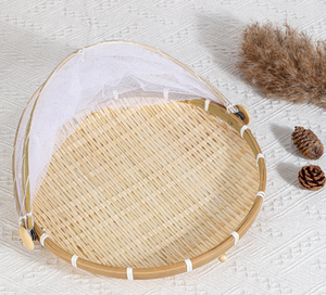 Plateau de décantation en bambou tressé naturel du Vietnam pour la décoration de cuisine rustique, la mise en scène de table, la photographie culinaire et les cadeaux - Product Image 5