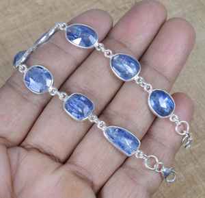 Blue Kyanite <b>Bracelet</b> Sterling Silver Faceted Gemstone Adjustable Handmade Jewelry Elegant Gift For Women - Product Image 5