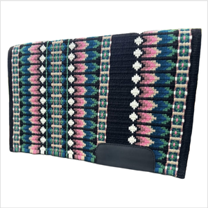 แผ่นรองอานม้าผ้าฝ้ายลายสีสันสดใสบุขนแกะสำหรับขี่ม้า - Product Image 1
