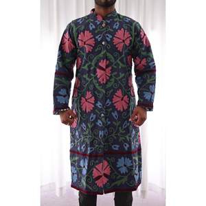 Chaqueta Larga Bordada a Mano Suzani para Hombre y Mujer, Diseño Floral, Multicolor, Talla XL, Cierre con Cremallera, 100% Algodón, Impermeable - Product Image 1