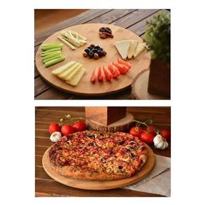 Bandeja Redonda de Bambú Ecológica de 30x30 cm con Plato Decorativo Giratorio de 360 Grados para Catering, Restaurantes y Uso Residencial - Product Image 4