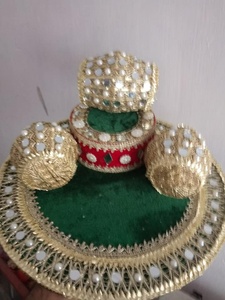 Nouvelle arrivée 2025 mode fait à la main Mayo Mehndi Thaal panier fleur dentelle conception Mehndi plaques OEM entretenu - Product Image 3