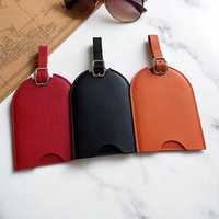 Étiquette de bagage personnalisée en cuir véritable, faite à la main, élégante et luxueuse, avec nom personnalisé, cadeau de voyage pour couple LTT-00012