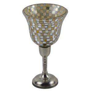 Combo Mosaic Candle Holder With <b>Silver</b> Plated Finishing Design Candle Stick Holder Home Villa Dinner and Wedding Design - Product Image 1