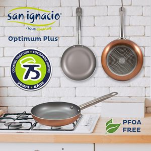 Set di 3 padelle San Ignacio (18, 22, 26 cm) in alluminio pressofuso, adatte per piani cottura a induzione + vetro borosilicato - Product Image 2