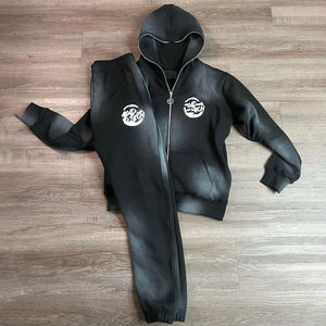 Chándales para hombre, venta al por mayor, ropa deportiva para correr, gimnasio, poliéster, algodón, lavado ácido, chándales para hombre - Product Image 4