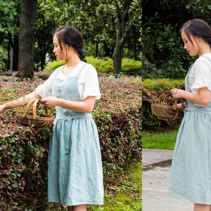 Tablier en lin brodé à la main pour femmes tabliers de broderie maison cuisine jardin OEM fabriqué au Vietnam - Product Image 2