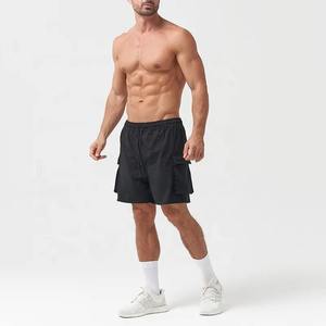 2023 gros Anti-rides entraînement Fitness Shorts pour hommes chaîne lumière 100% coton sport Shorts point joueur bouton uni - Product Image 5