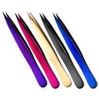 Pince à épiler professionnelle de qualité chirurgicale à pointe inclinée pour la mise en forme des sourcils, écologique, en acier inoxydable de luxe, réutilisable et durable