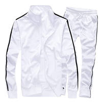 Ensemble de survêtement 2 pièces personnalisé pour homme, veste zippée et pantalon en coton, polyester et polaire, pour la gym et le sport