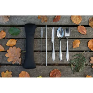 Ensemble de couverts réutilisables et durables pour le camping en plein air et ustensiles écologiques - Product Image 2