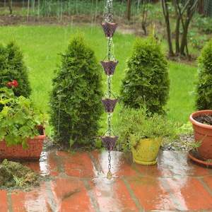 Cadena de Lluvia de Metal Premium para Jardín Exterior, Canalón de Techo, Cadena Decorativa para Drenaje de Agua - Product Image 2