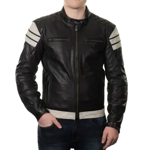 Motorbike Leather Jacket for Mens Custom Made Fashionable Motorcycle Jacket Factory Price Customize Printing