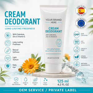 Déodorant en crème à marque privée 125ml OEM |   Déodorant naturel végétalien longue durée |   Espagne UE - Product Image 1